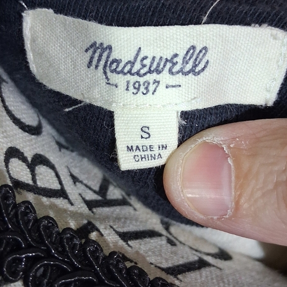 Madewell Rugby Stripe Pullover Small Black And White Womens - Picture 3 of 4